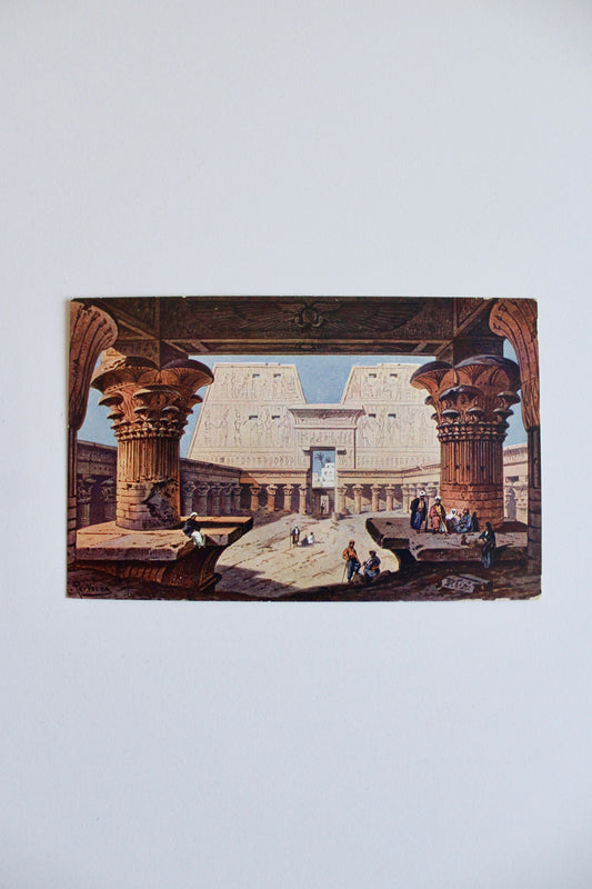 Vintage Egyptian Postcard – Temple of Edfou