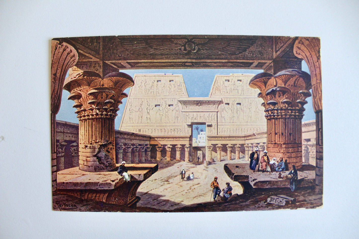 Vintage Egyptian Postcard – Temple of Edfou