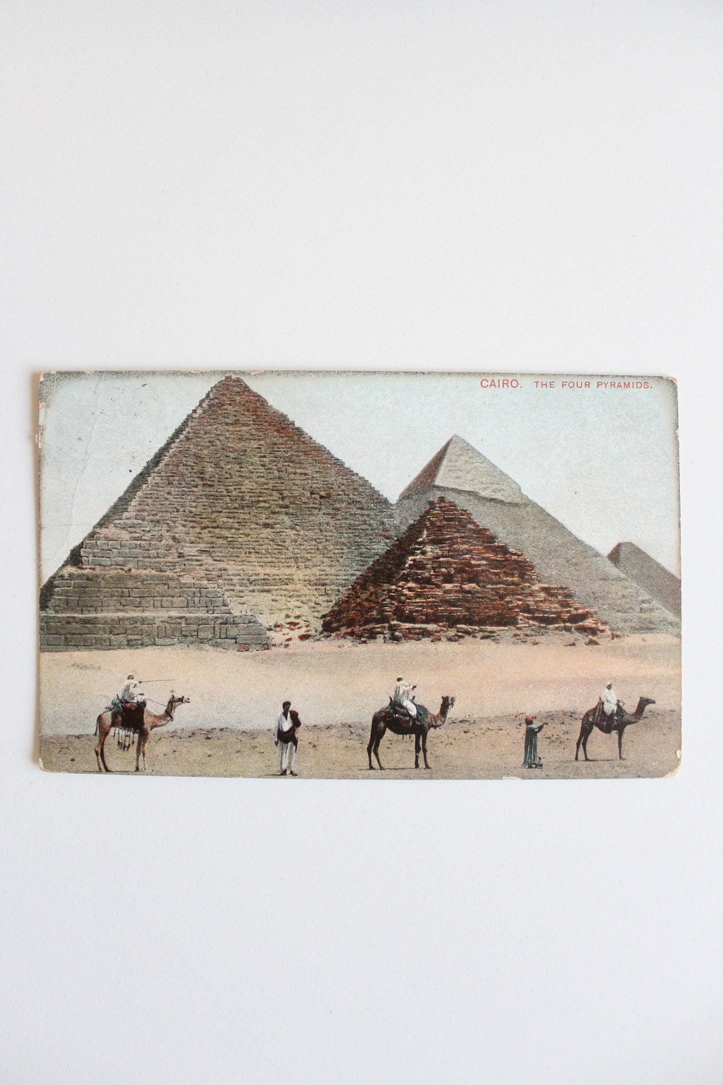 Antique Egyptian Postcard – Cairo, The Four Pyramids, c. 1900–1910