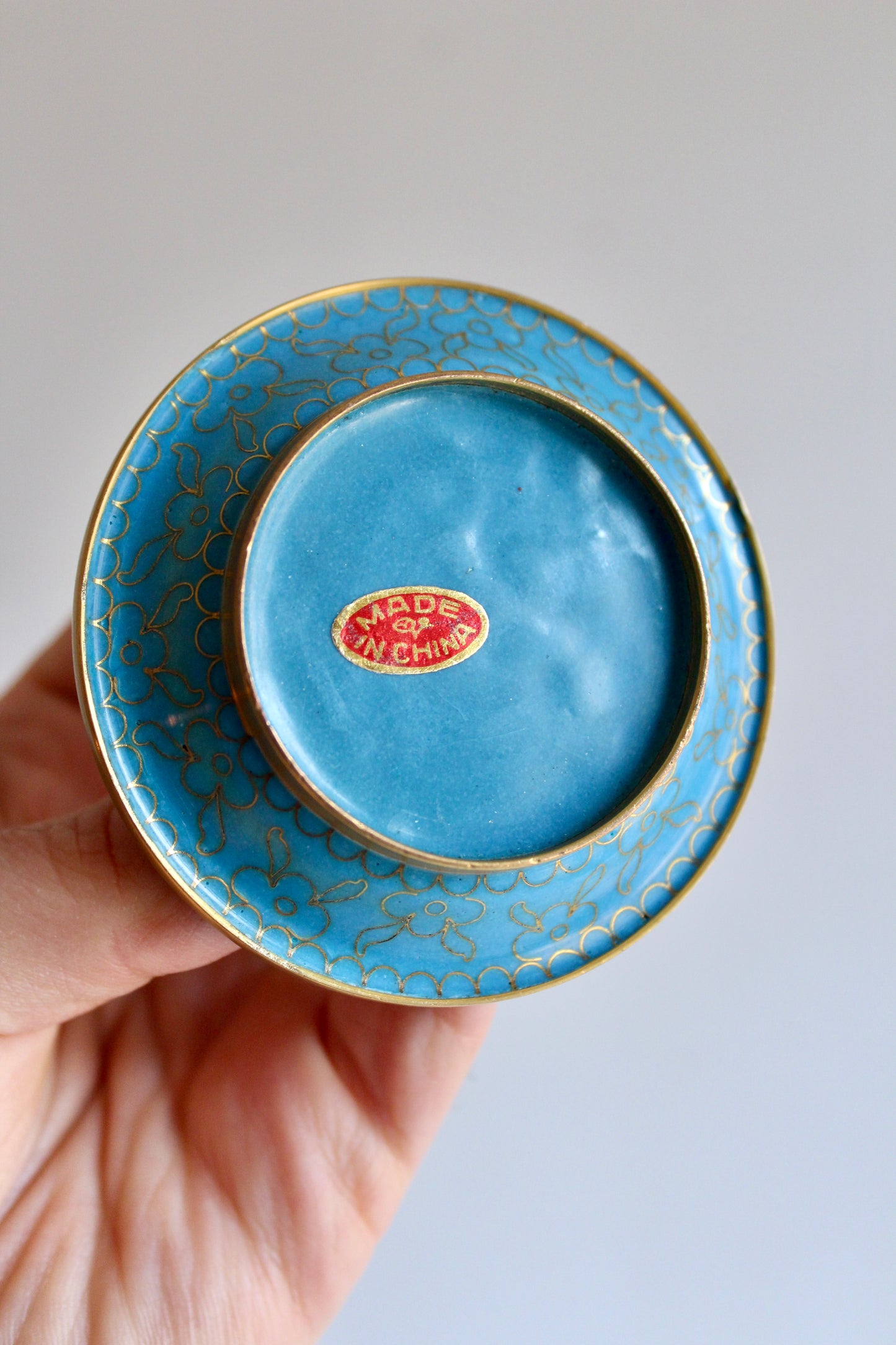 Vintage Chinese Cloisonné Enamel Candle Holders – Pair