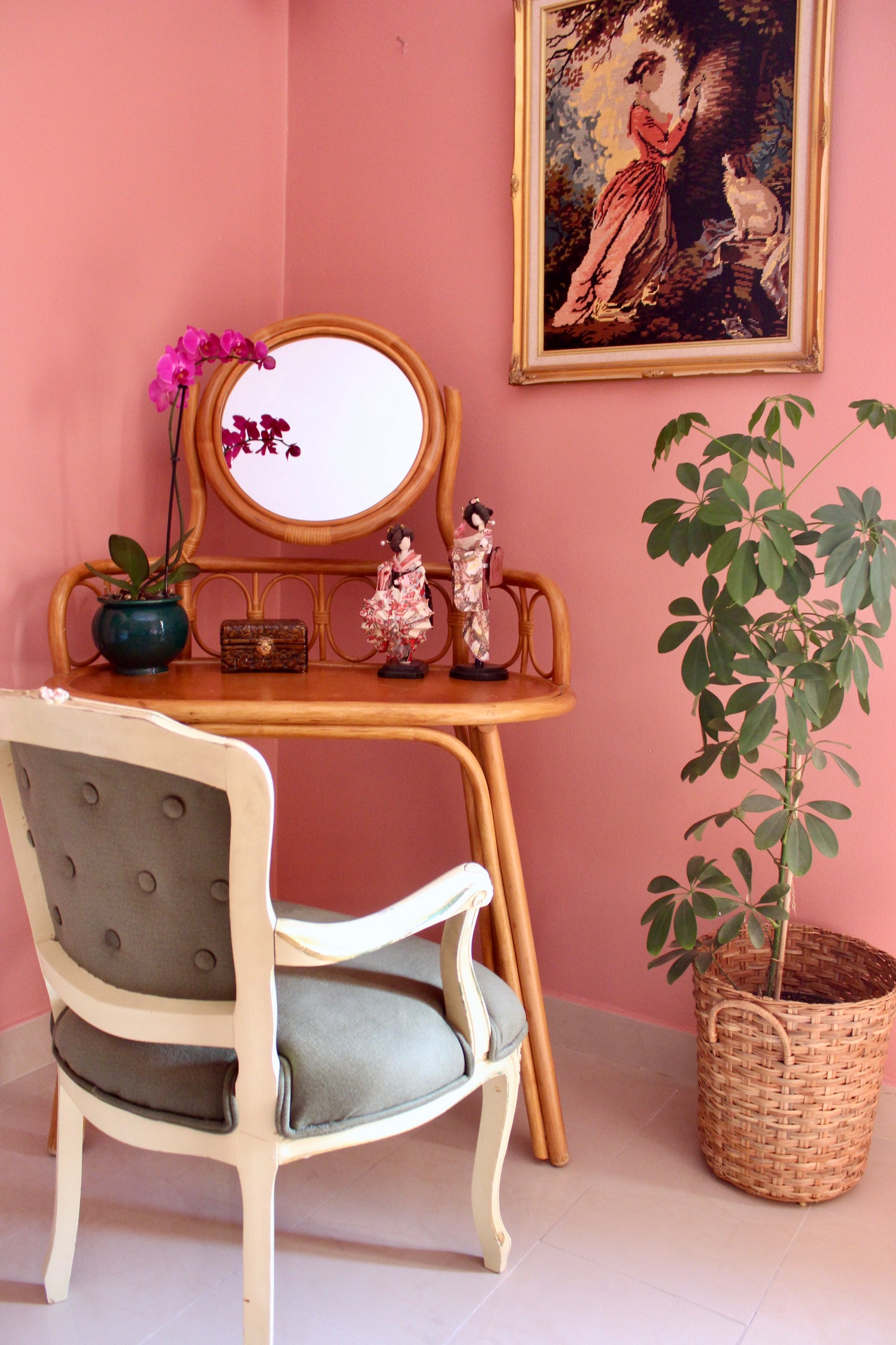French Louis XV Style Bergère Armchair