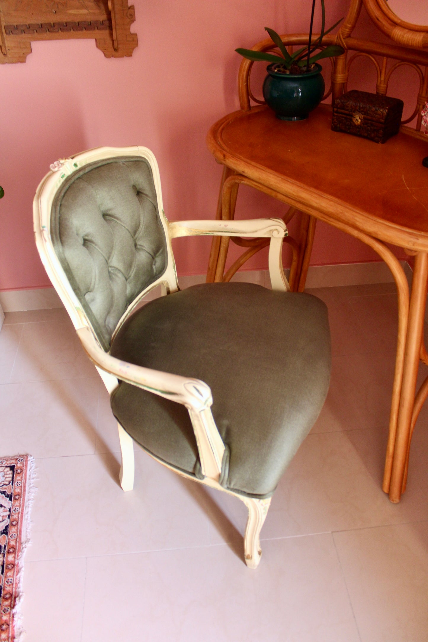 French Louis XV Style Bergère Armchair