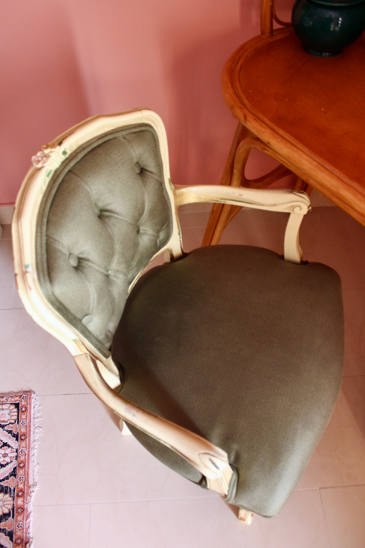 French Louis XV Style Bergère Armchair