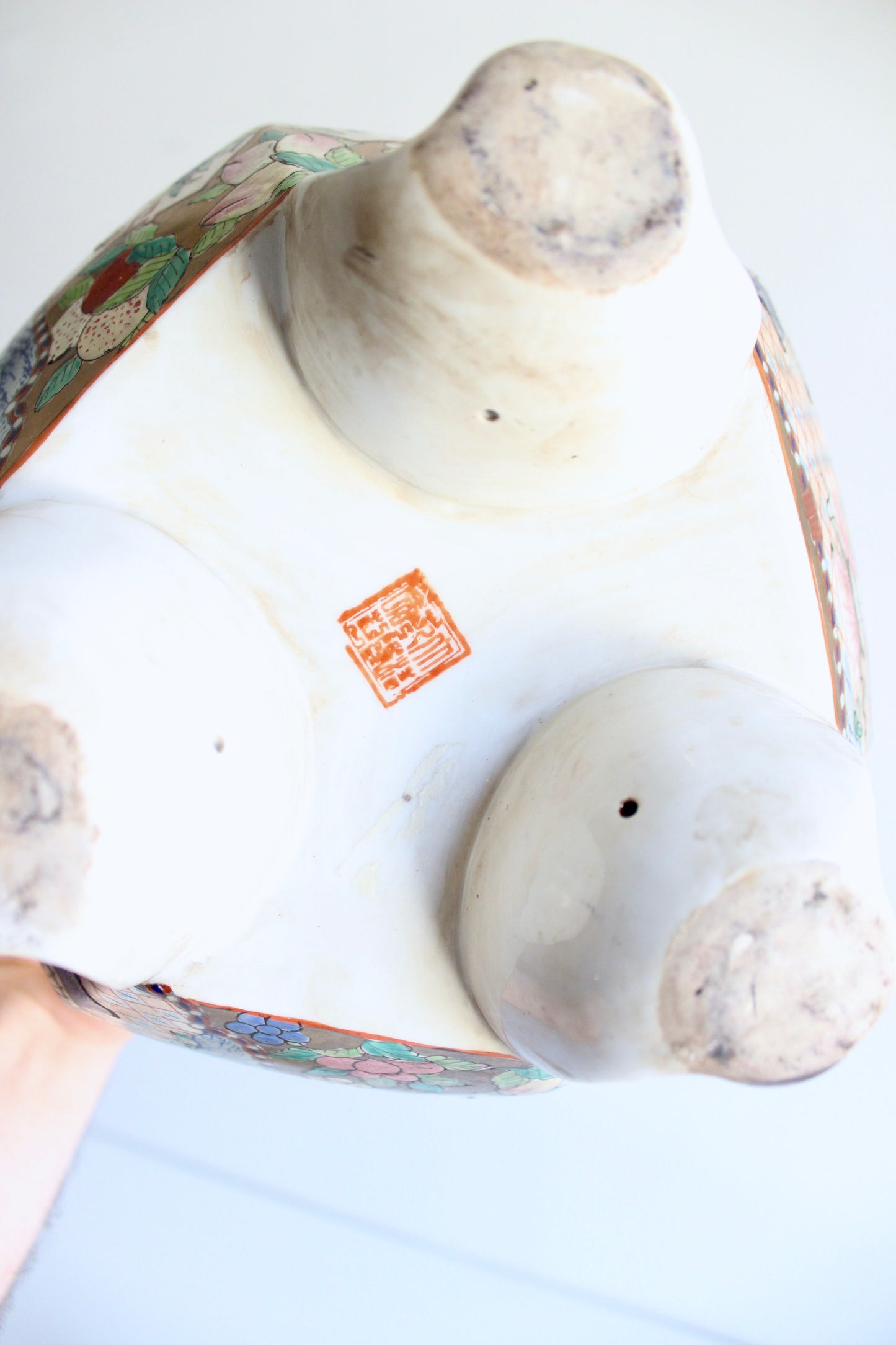 Large Chinese Famille Rose Gilt Porcelain Incense Burner