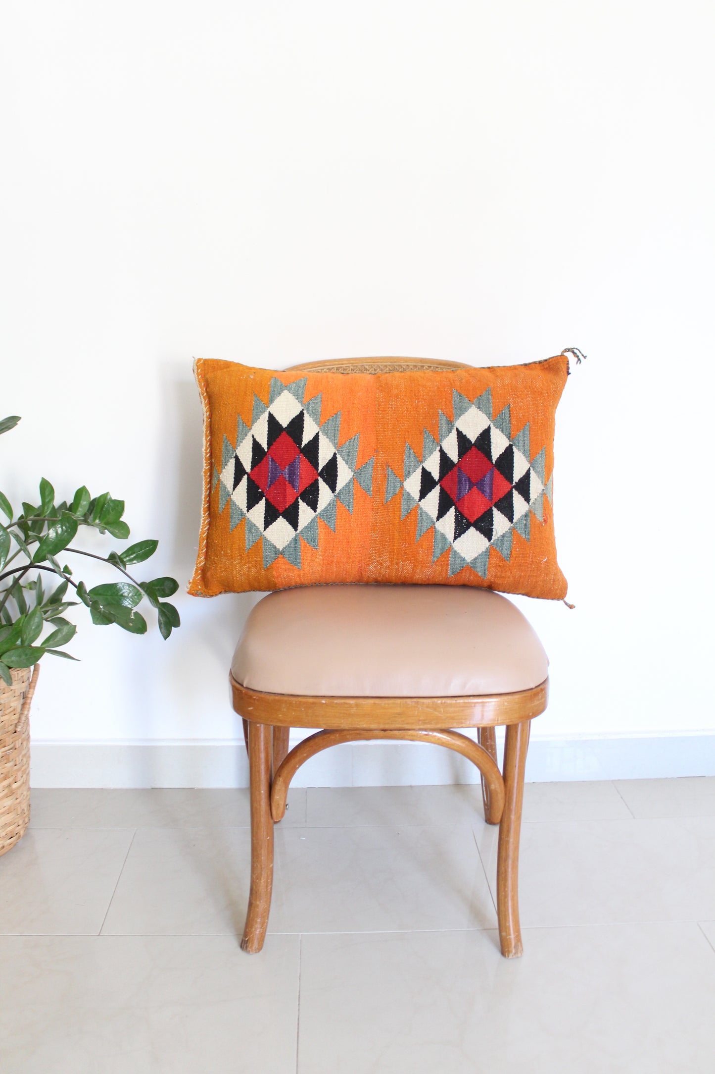 Vintage Handwoven Sadu (Kilim) Wool Cushion