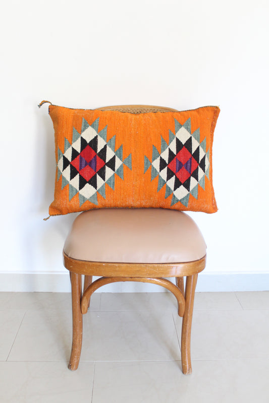 Vintage Handwoven Sadu (Kilim) Wool Cushion