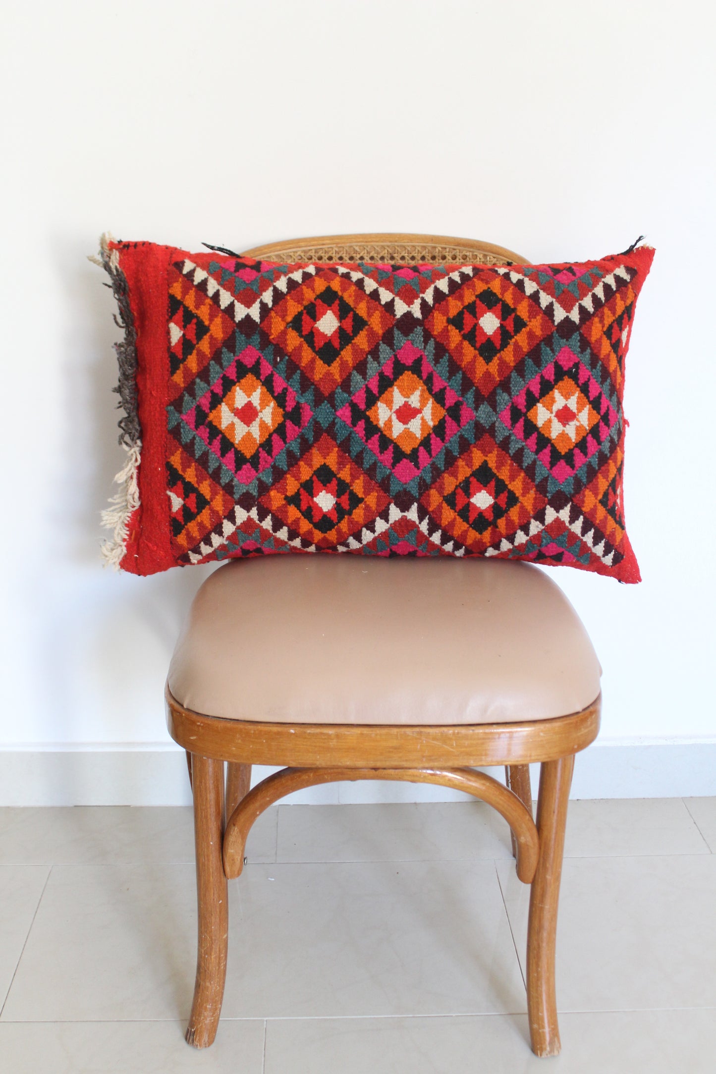Vintage Handwoven Sadu (Kilim) Wool Cushion