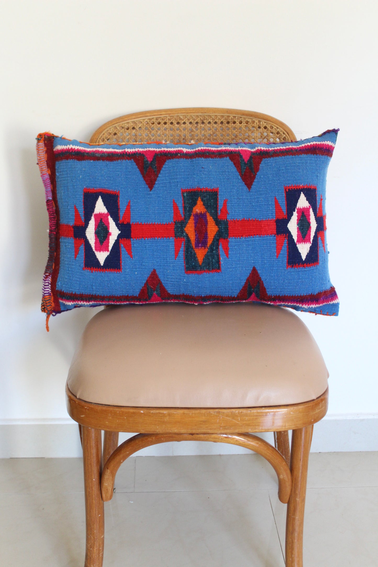 Vintage Handwoven Sadu (Kilim) Wool Cushion