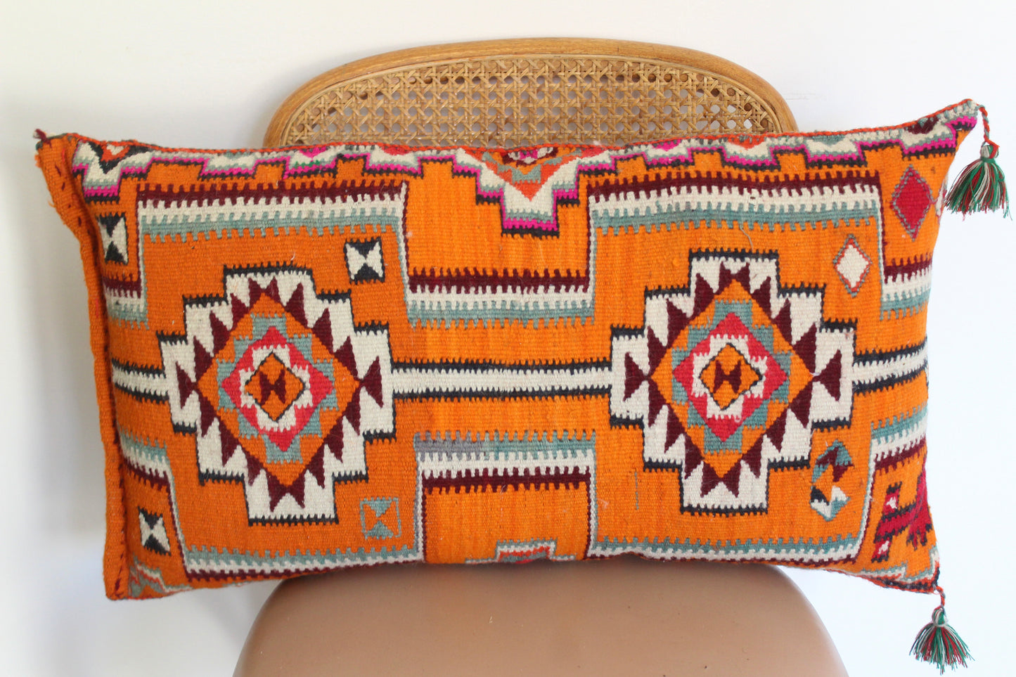 Vintage Handwoven Sadu (Kilim) Wool Cushion