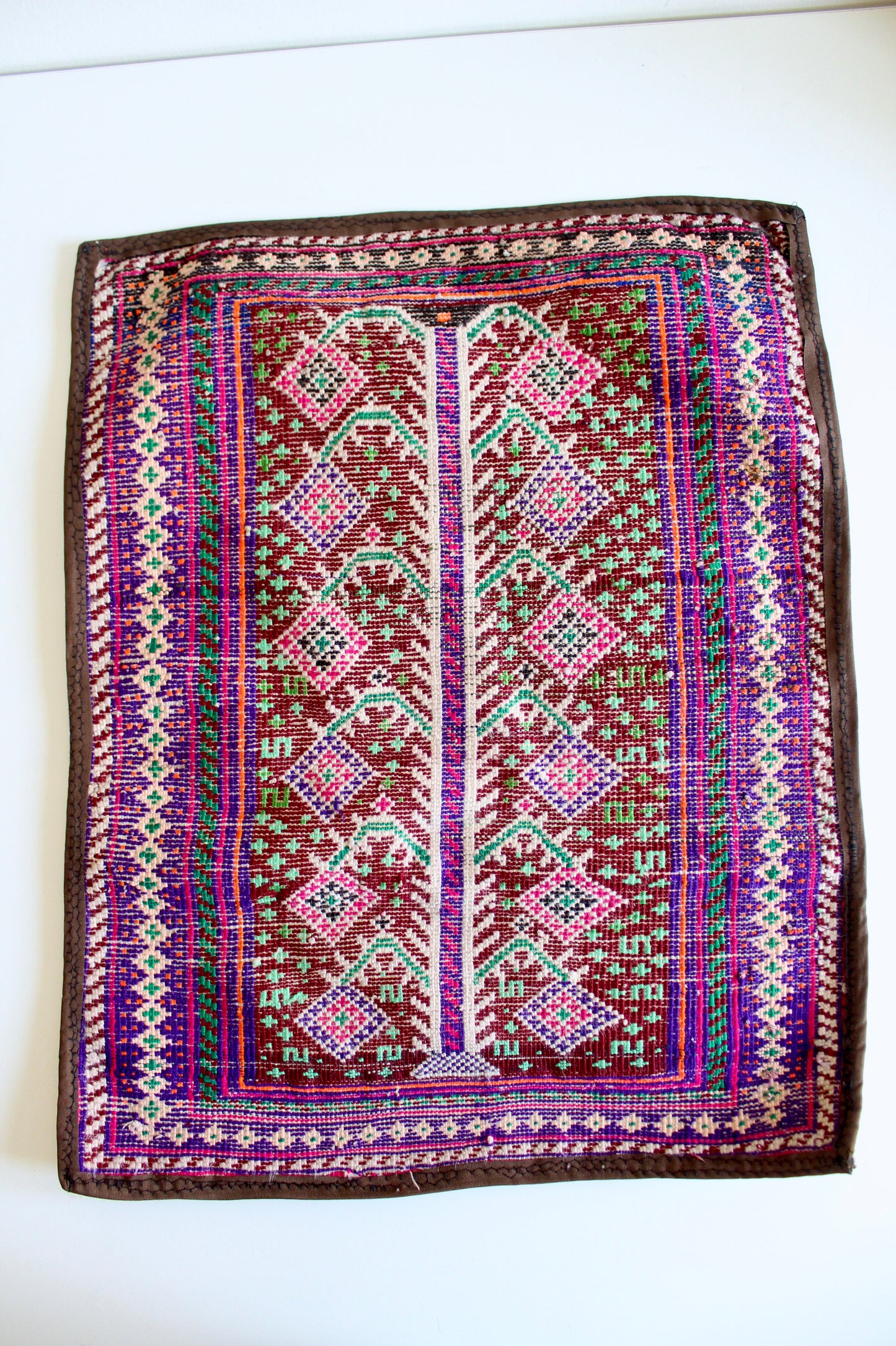 Vintage Hand-Knotted Afghan Tree of Life Rug - 49x61cm