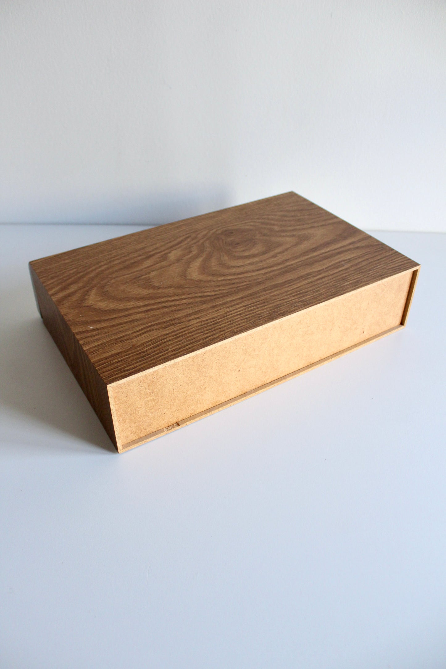 Vintage Faux Wood Cassette Tape Storage Box with 3 Drawers – Holds Approx. 36 Cassettes