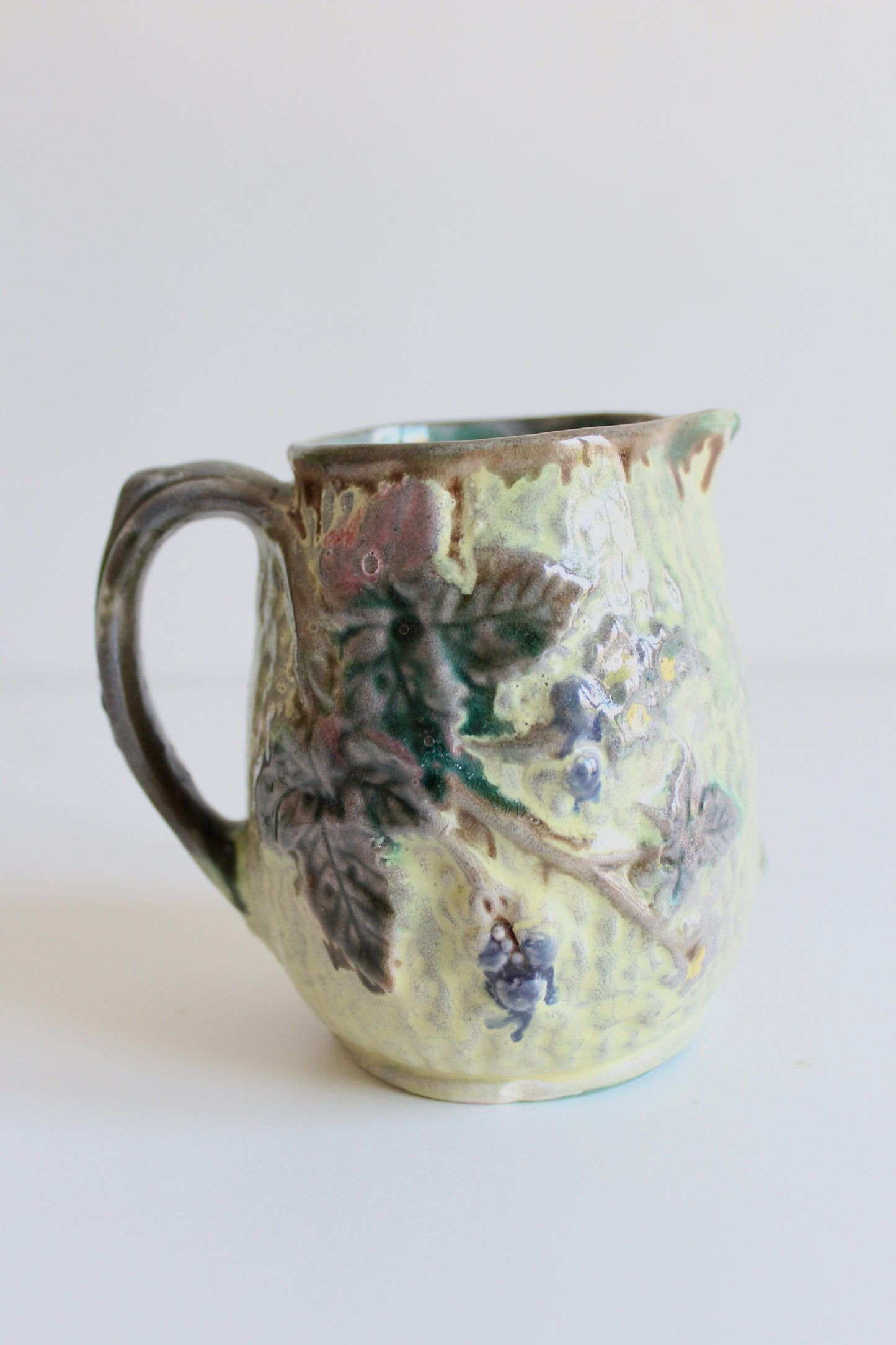 Early 20th Century Majolica Blackberry Cream Jug