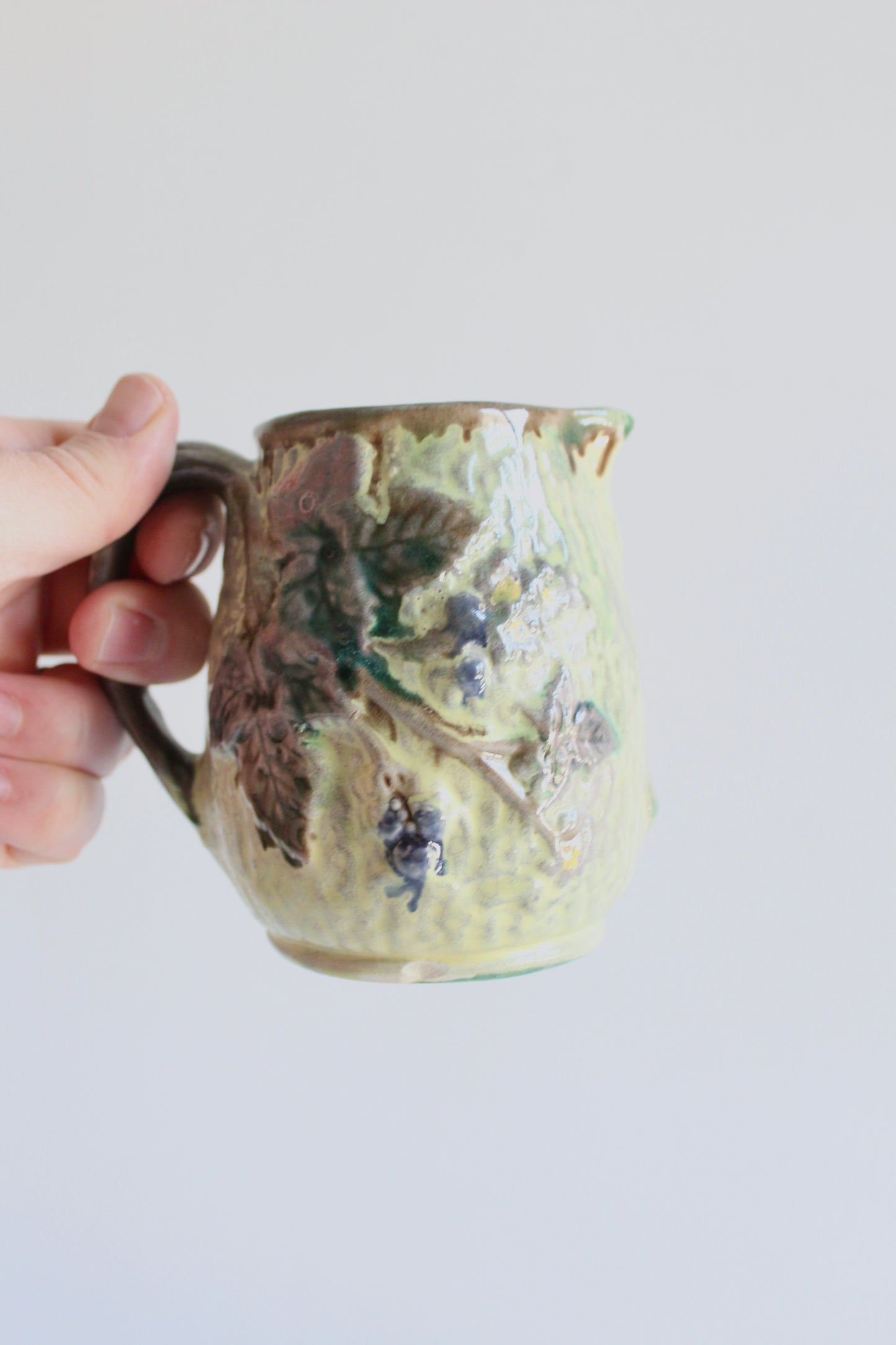 Early 20th Century Majolica Blackberry Cream Jug