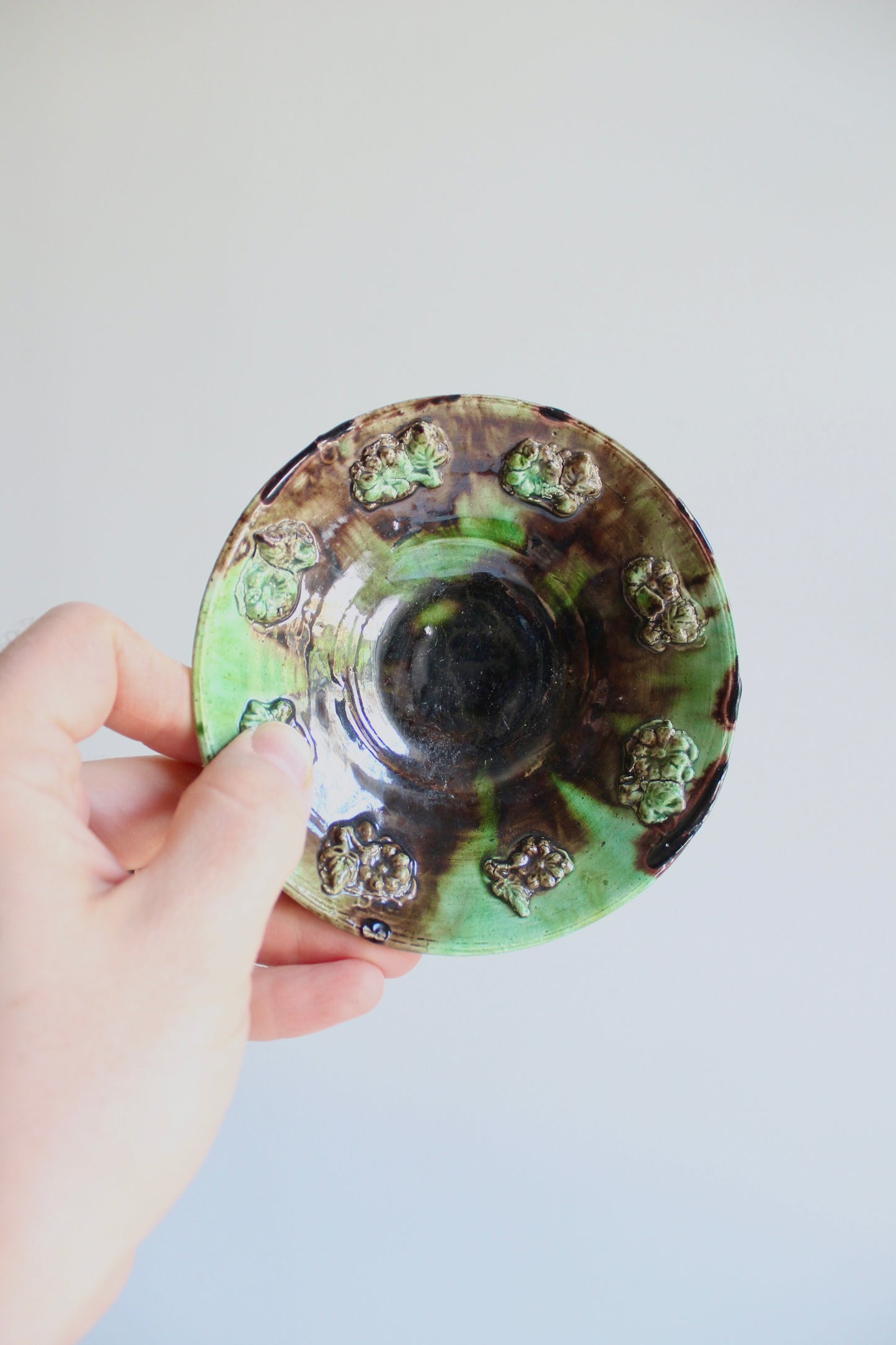Vintage California Art Pottery Grape Cup & Saucer